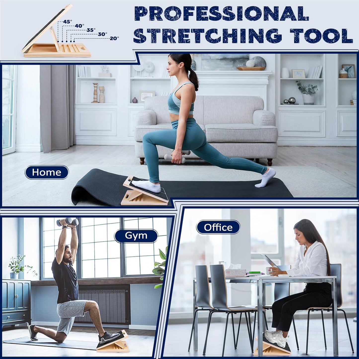 Foldable Wooden Calf Stretch Board